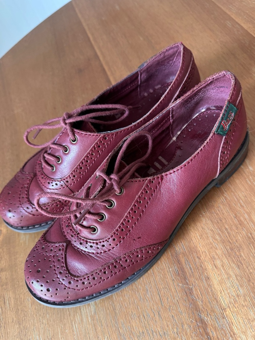 Vintage GH Bass Maroon Saddle Oxford Loafers 6.5